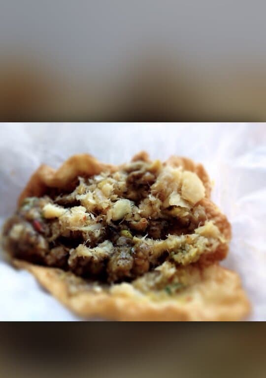 We asked to add some saltfish on our doubles.  Honestly, soo good with and without the saltfish. Try both version and get it spicy! 