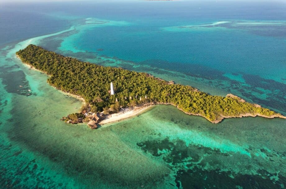 Aerial view of Chumbe Island