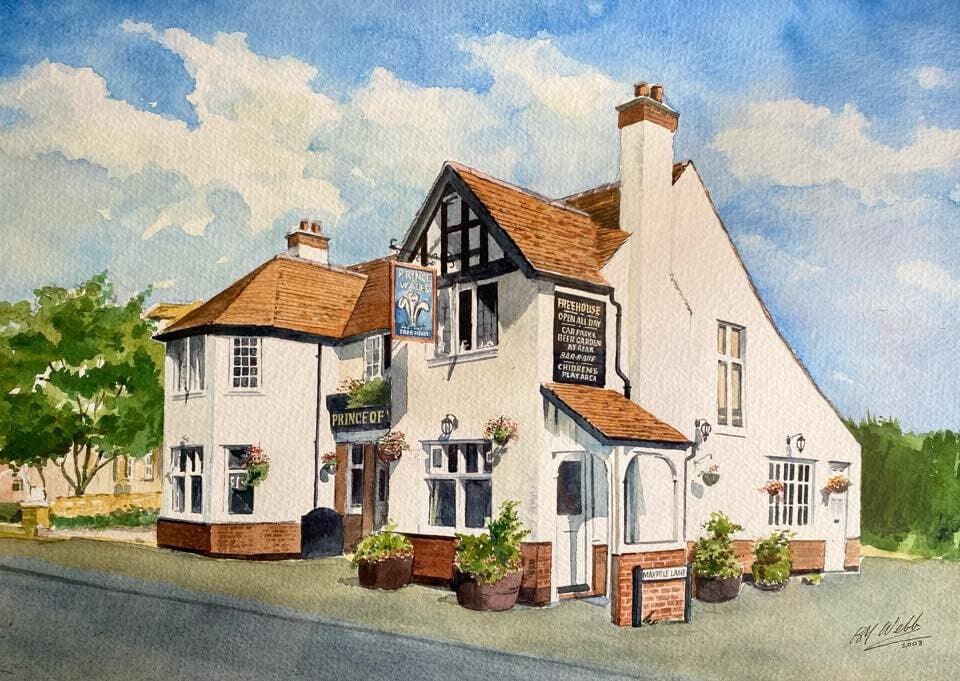 Image of the pub in art form