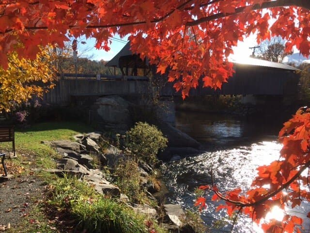 Waitsfield Coverage Bridge in Fall