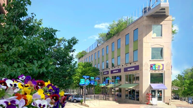 Summer exterior of the Madison Children's Museum.