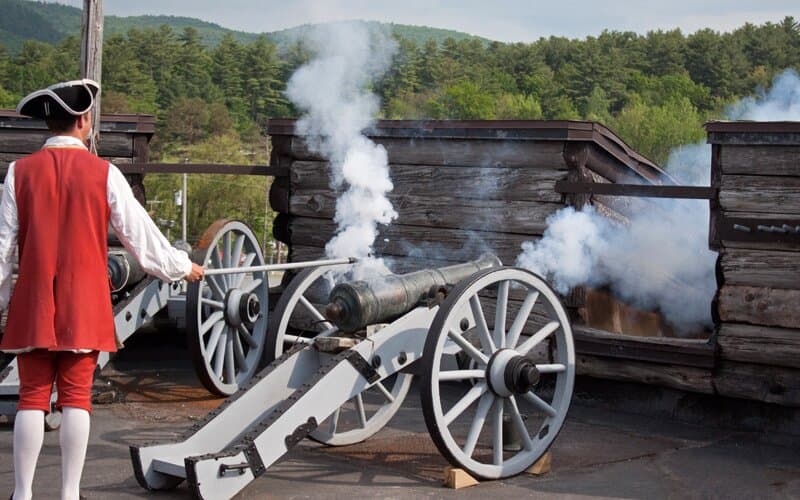 British soldier firing a cannon