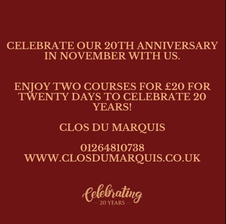 Celebrating fine French cuisine for 20 years in Stockbridge