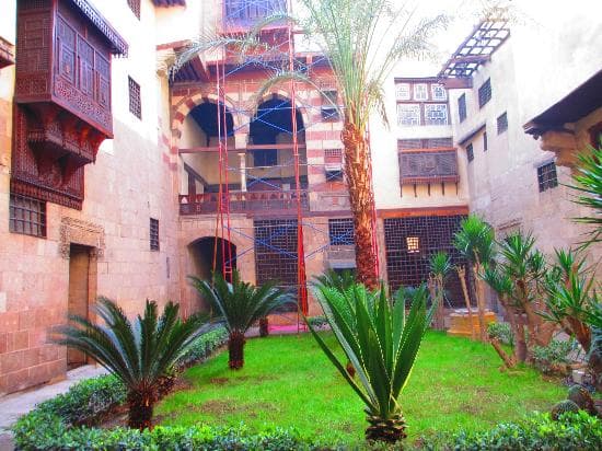 garden courtyard with a bit of maintenance work underway