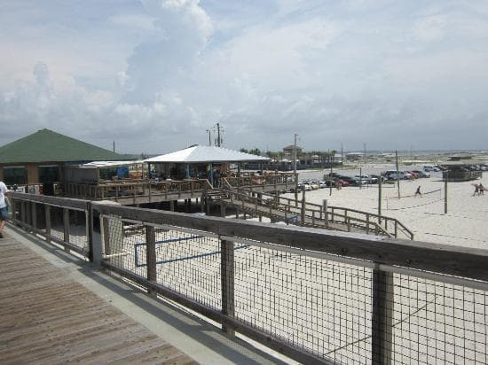Looking at restaurant from pier