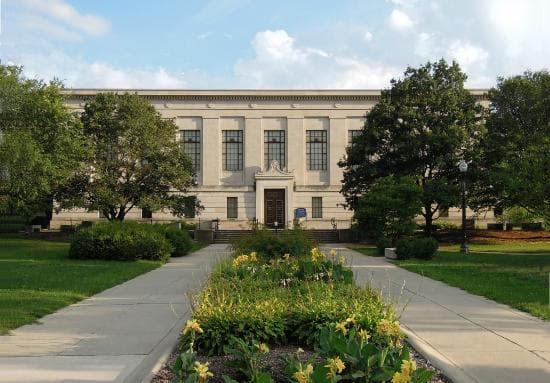 Front entrance of the Kent State University Museum, Rockwell Hall
