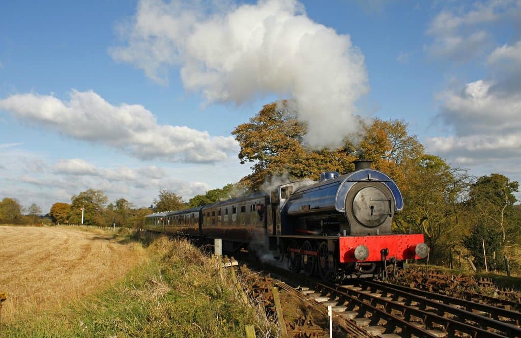 Steam train at Foxfield Railway