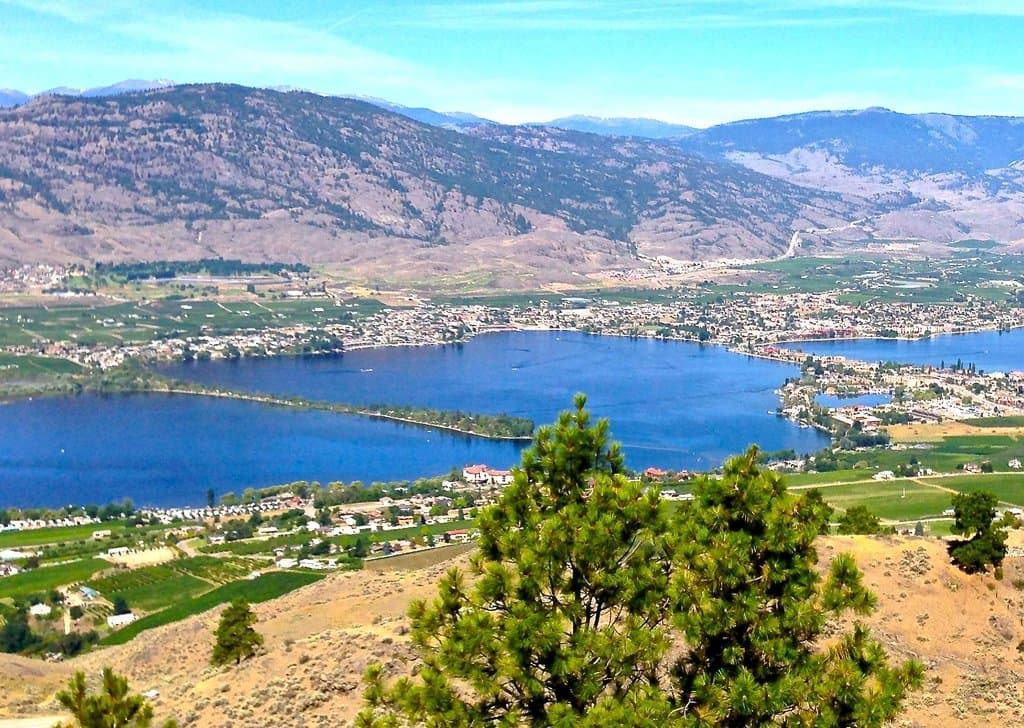 Haynes Point (center) in Osoyoos Lake. Taken from View Point on Crowsnest hwy.