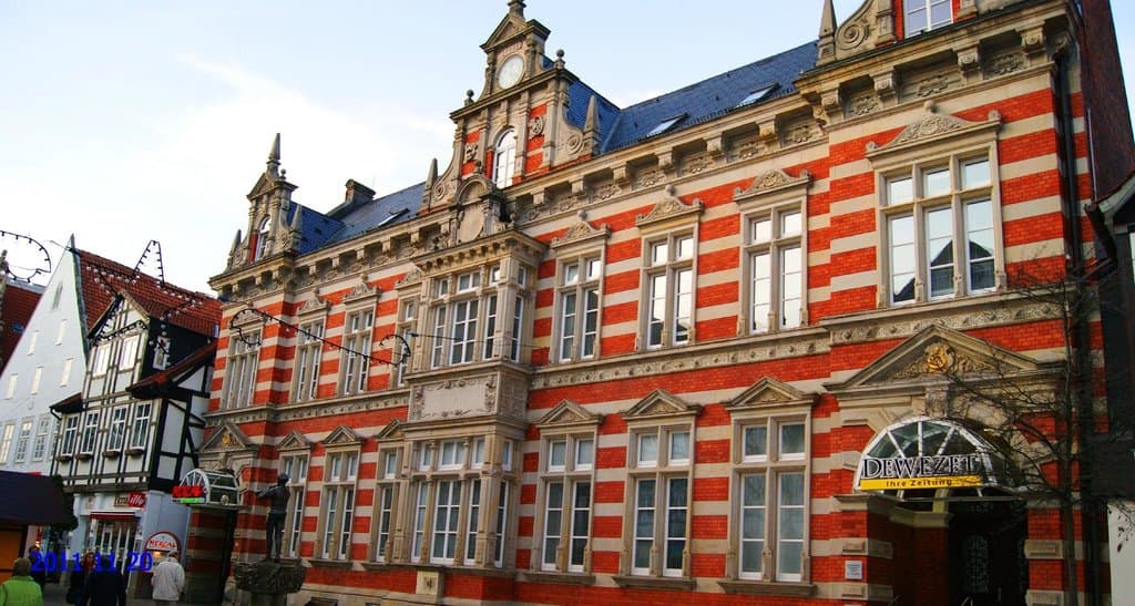 Хамельн,пешеходная зона в историческом центре