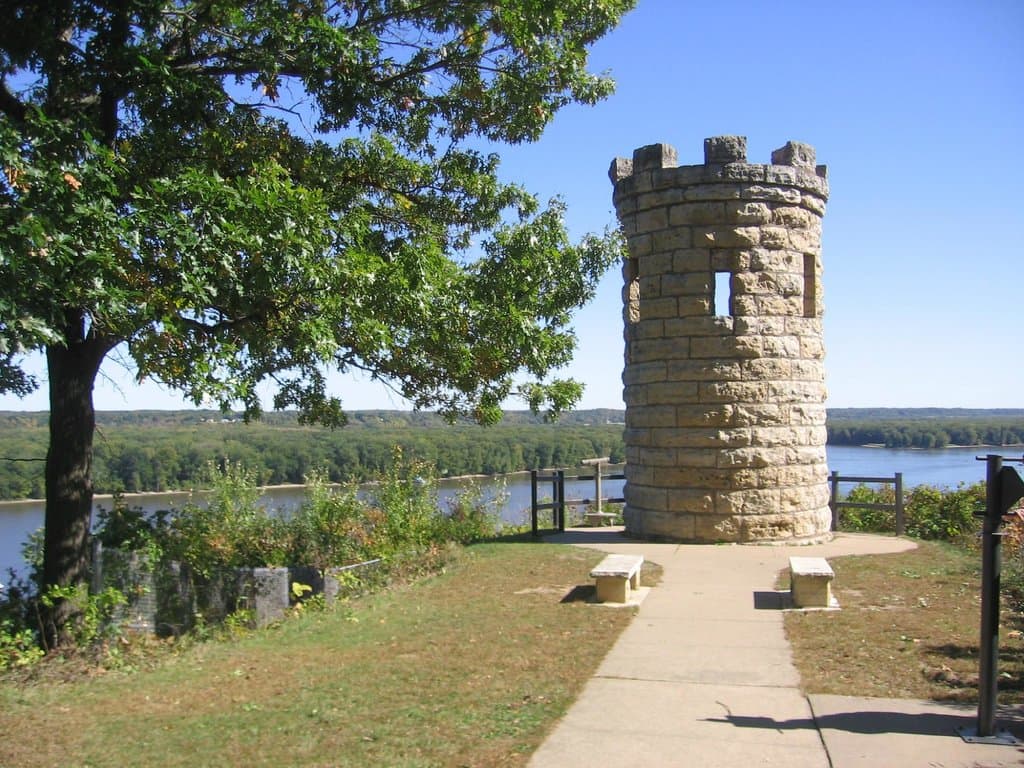 This is the monument/grave for Julien Dubuque overlooking the Mississippi River