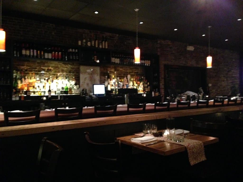 The handsome (and rarely empty) bar at Giulia.