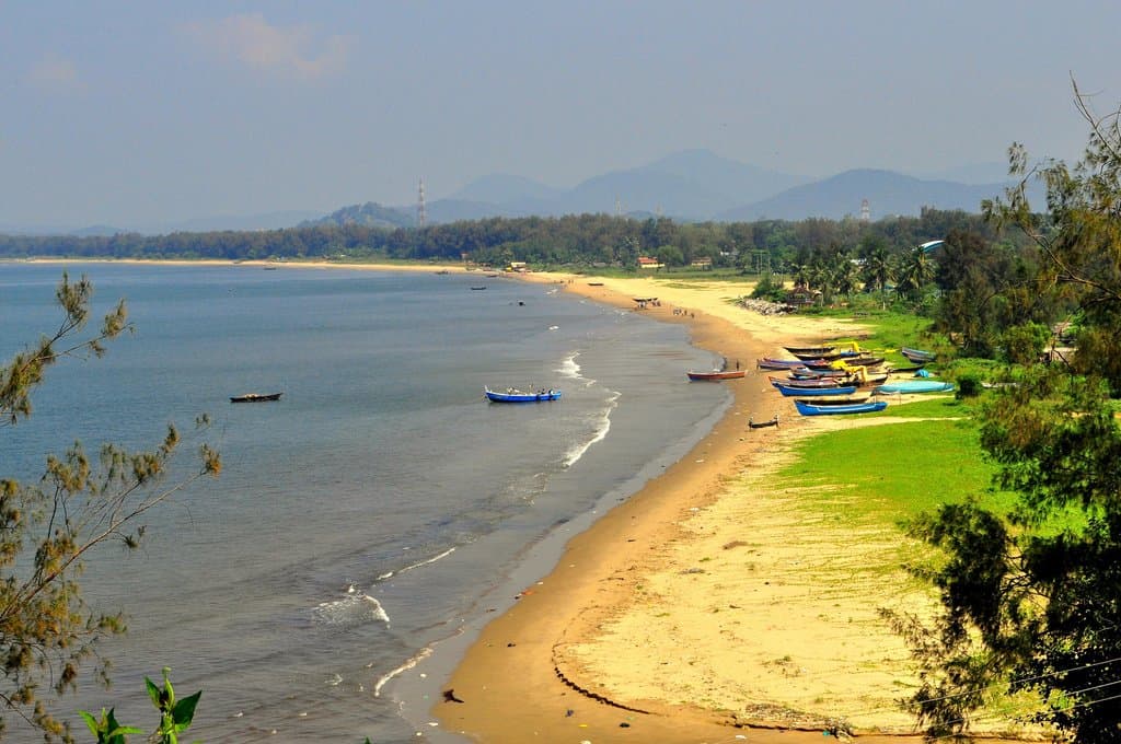 aerial view of karwar beach