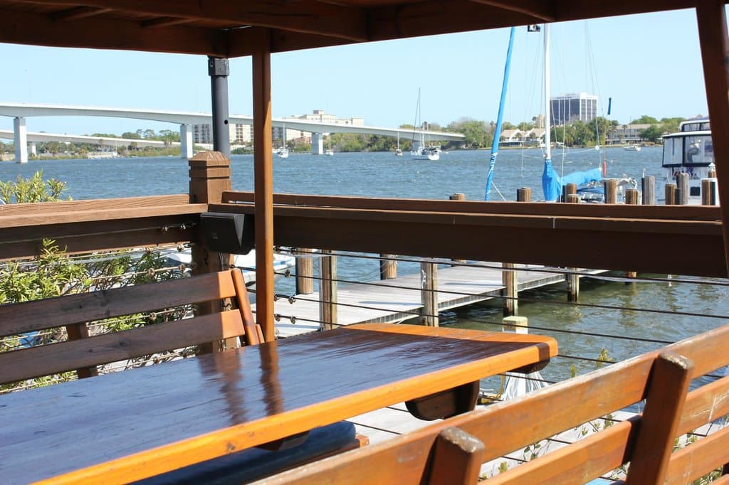 Swinging Glider Tables on the Outdoor Deck