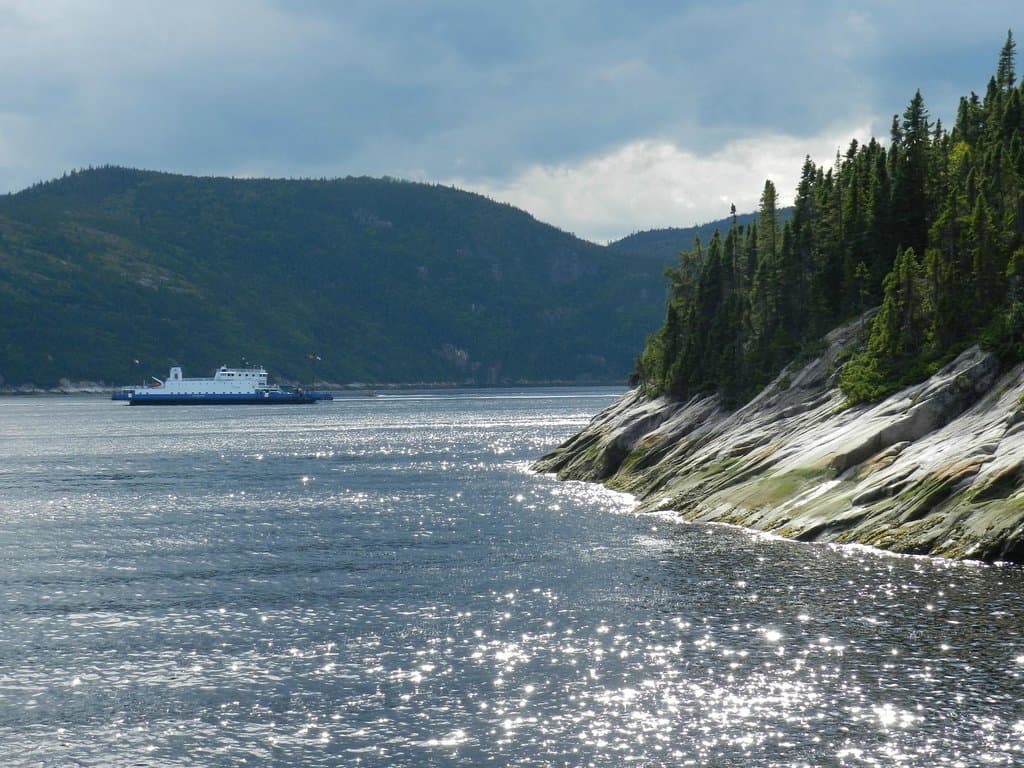 Looking up the Saguenay River