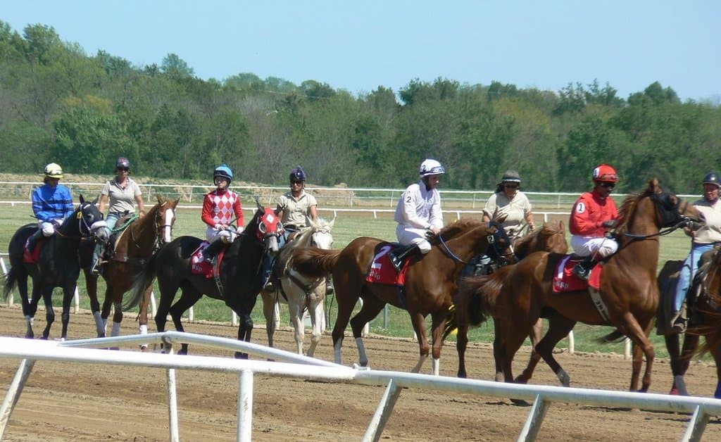 Post parade at Will Rogers Downs, May 2014