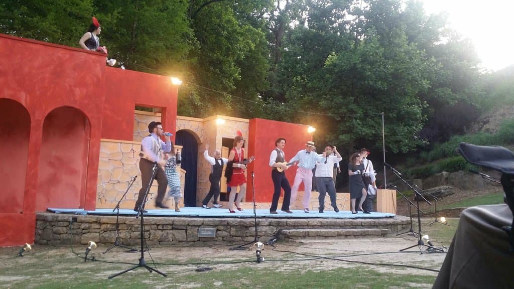 Cast of Two Gentlemen of Verona woo the fair Silvia.