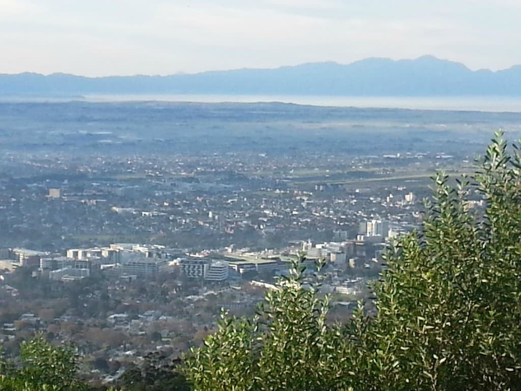 View from Newlands Forest of city en route to Kirstenbosch