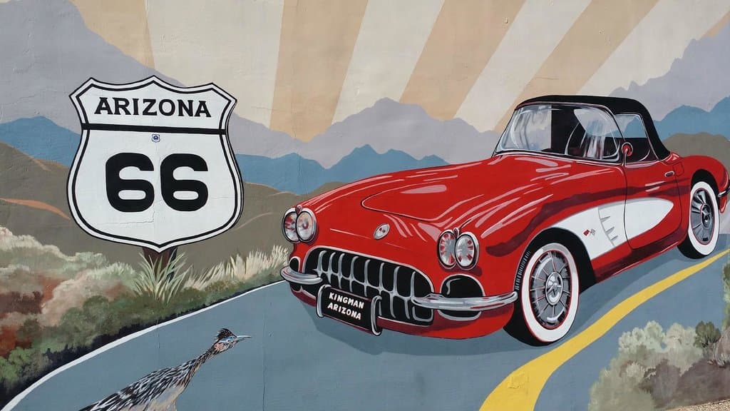 Route 66  honored in a mural