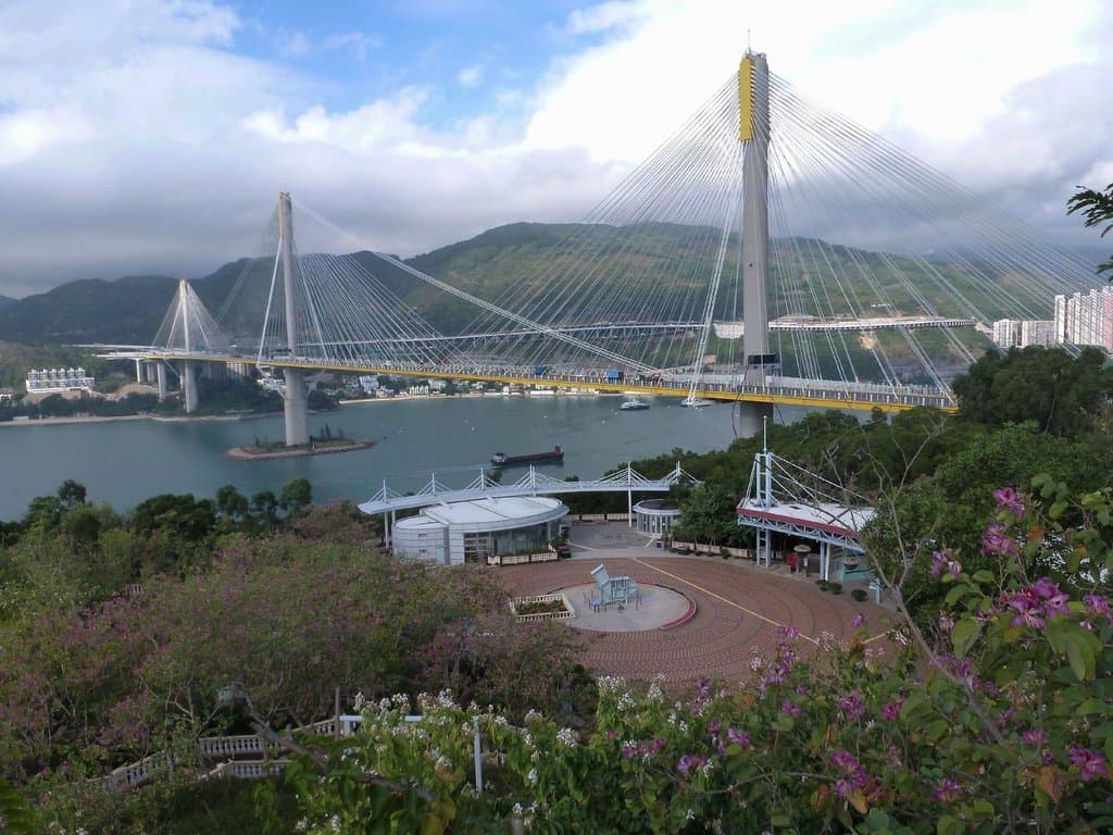 Ting Kau bridge view from Lantau Link Centre & Vewing Platform
