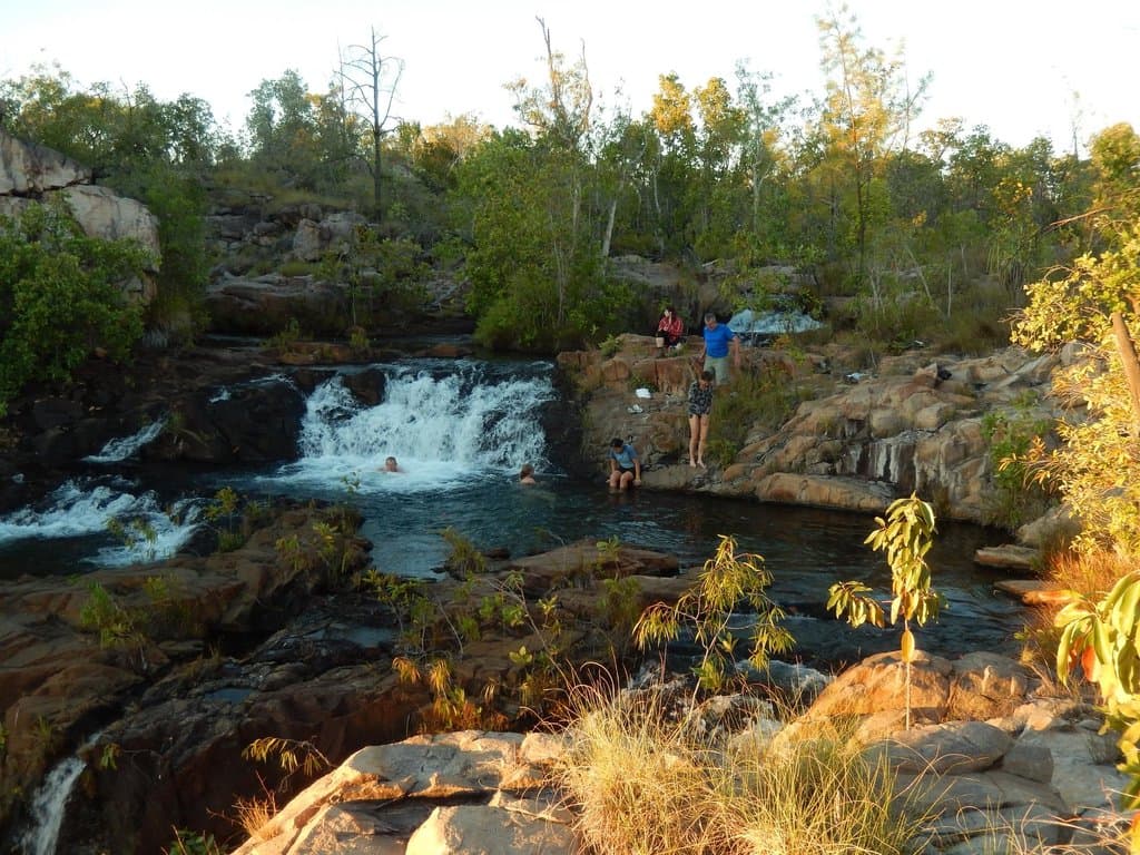 Swimming at first night stop