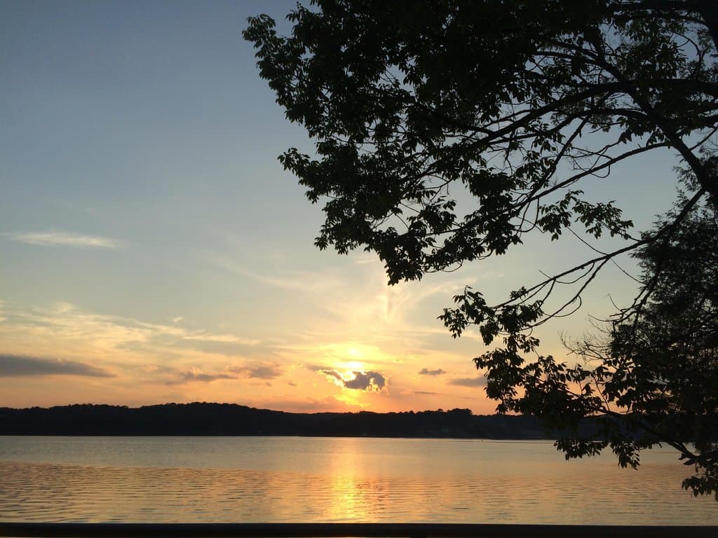 Nice shot of sunset over the lake.