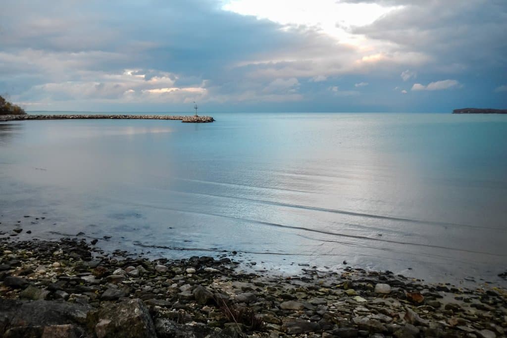 A Break in Clouds at Sunset Over North Bay