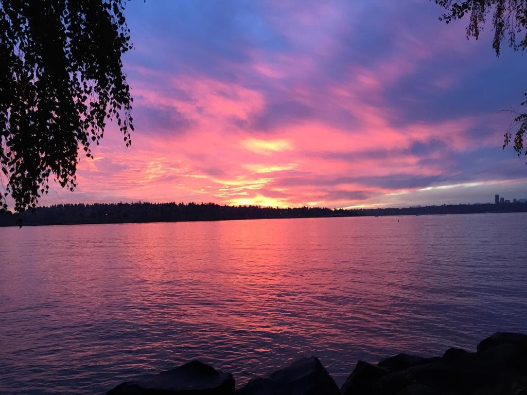 The sunset looking over the mountains to the west is spectacular