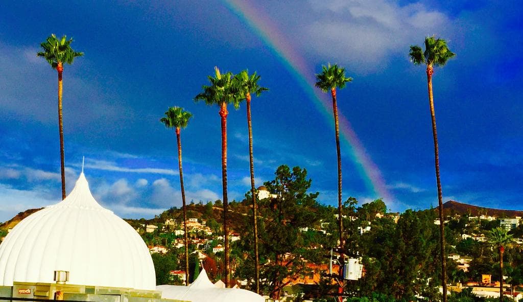 Rainbow over Los Feliz hills, taken from Vermont Ave and Finley