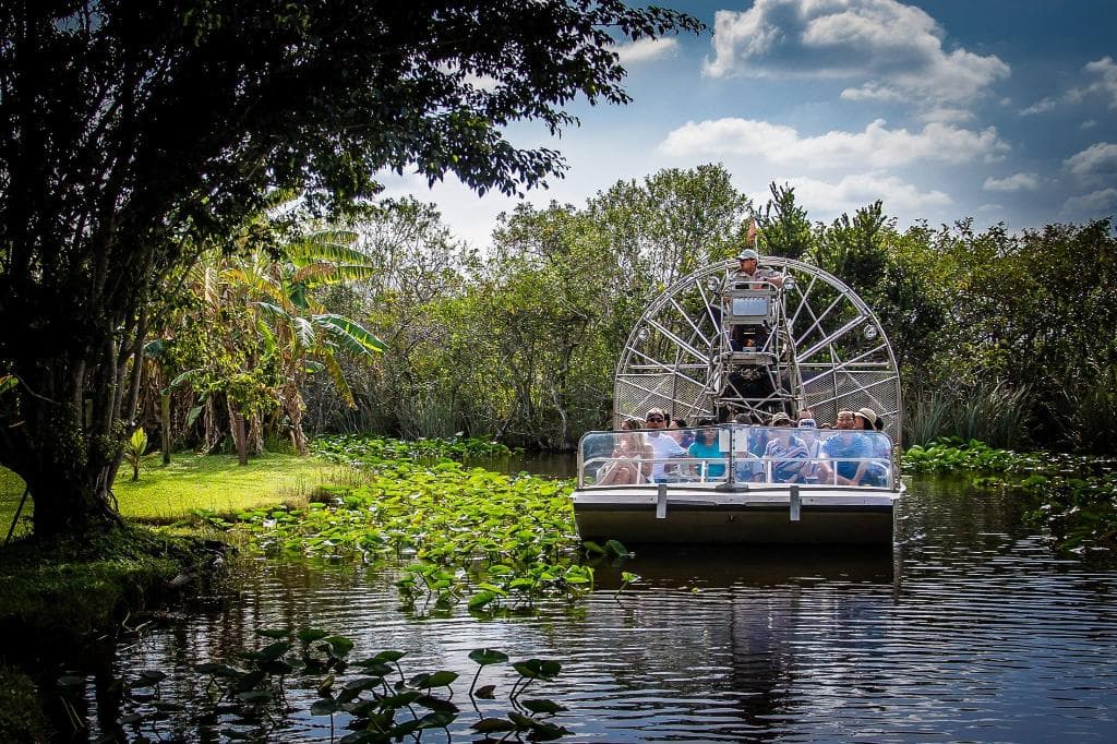 Airboat ride though nature