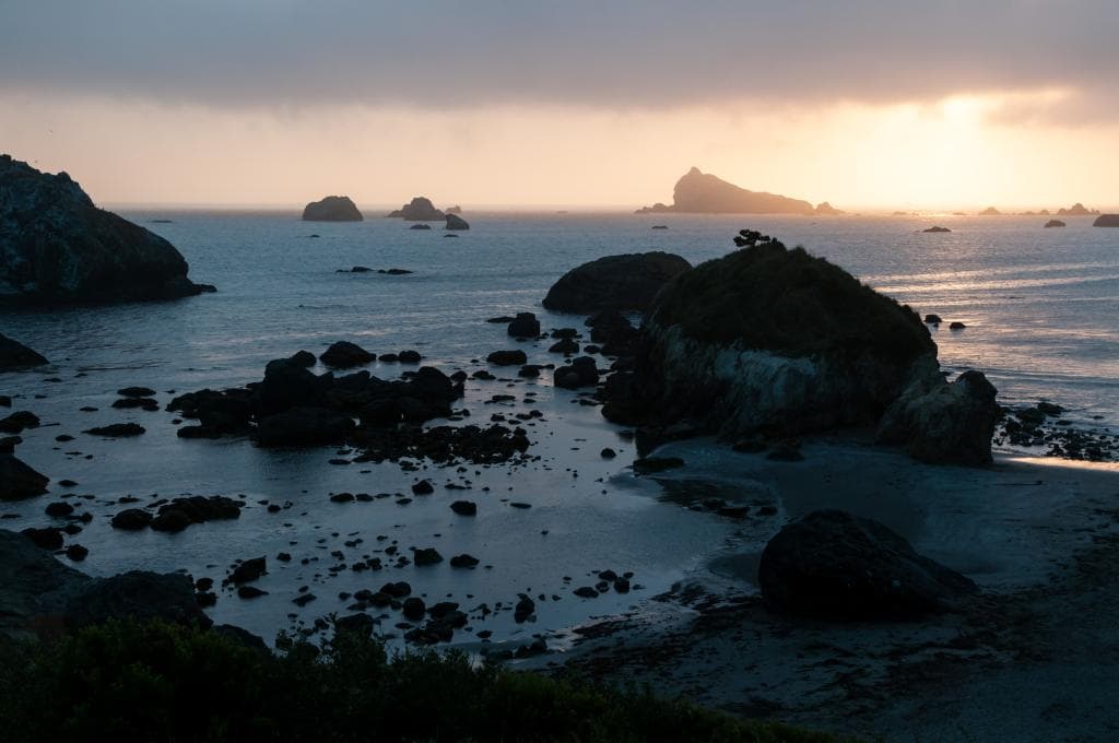 Castle Island in the Distance at Sunset