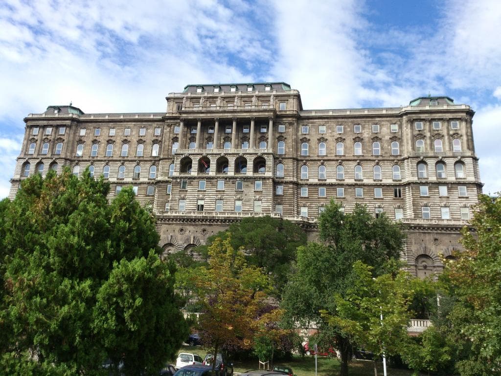 Budapest - Országos Széchenyi Könyvtár (Széchenyi National Library) - view from below