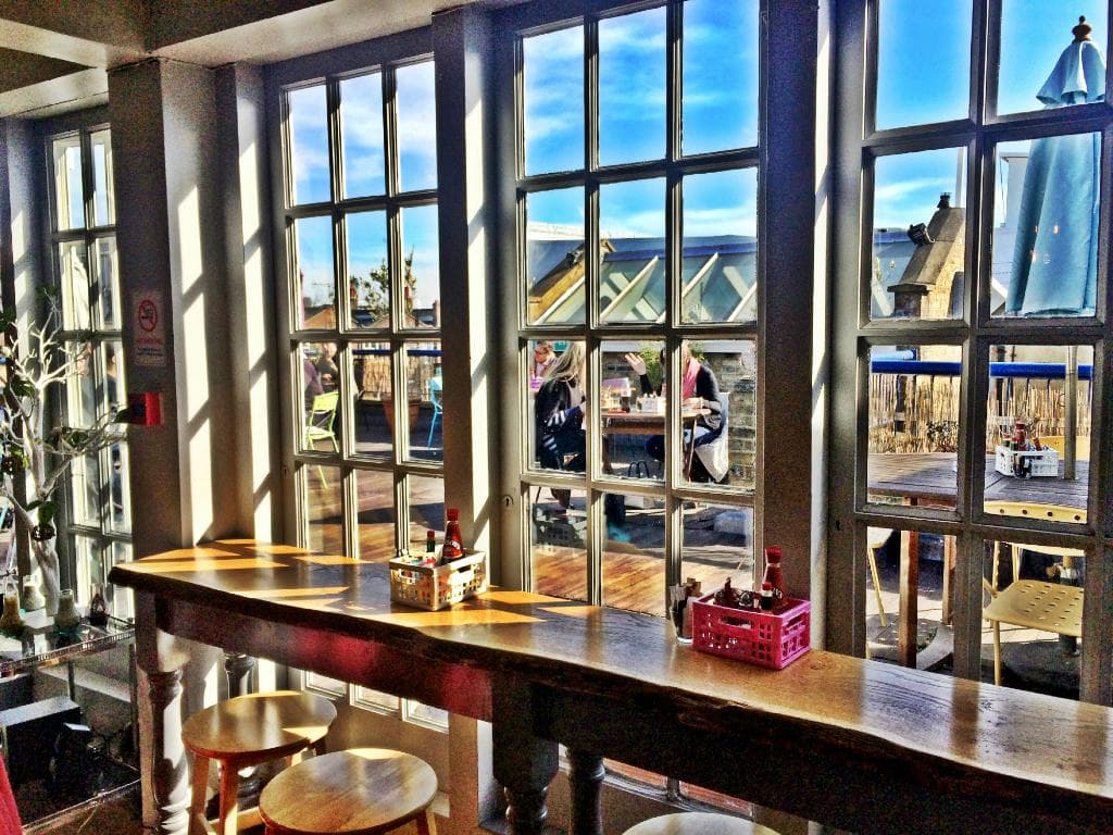 View out to the terrace