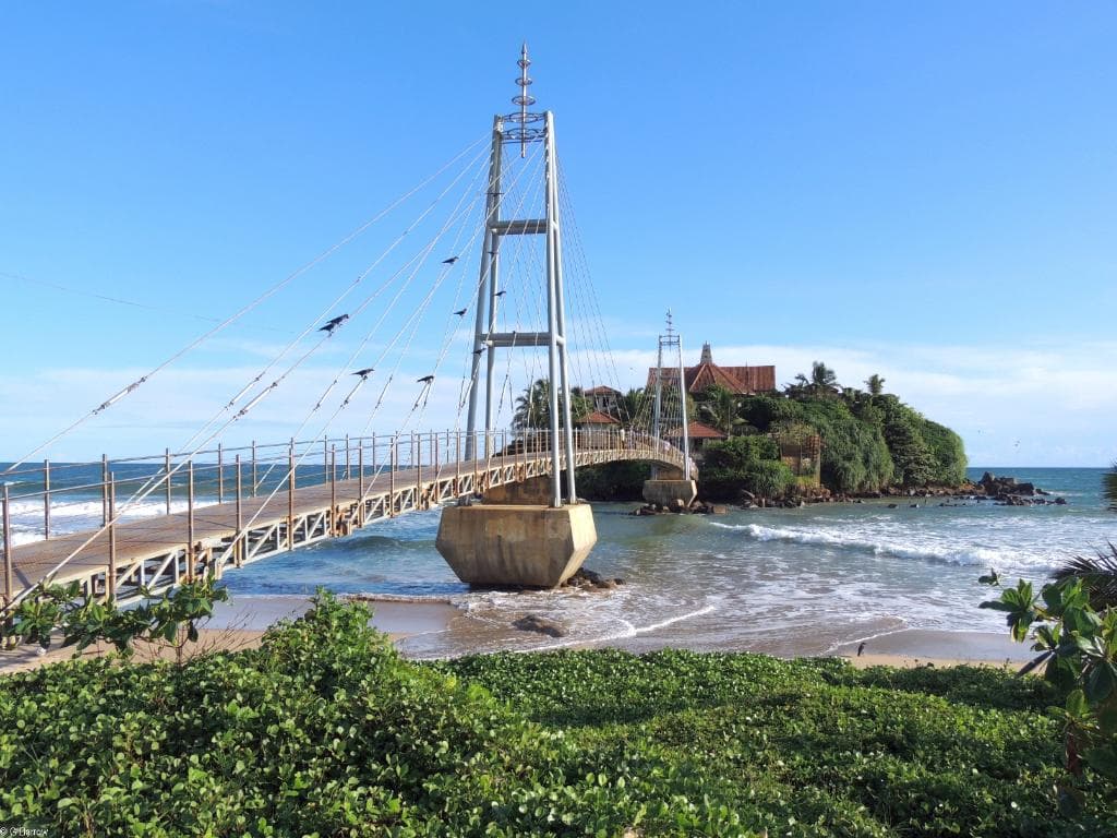 The bridge built in 2008 to reach the island after the tsunami