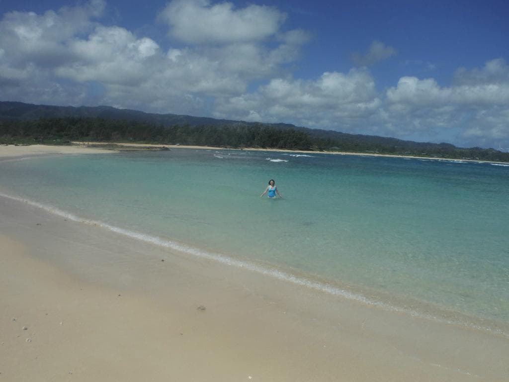 Found this amazing beach with clear blue water on the island. No one else around!
