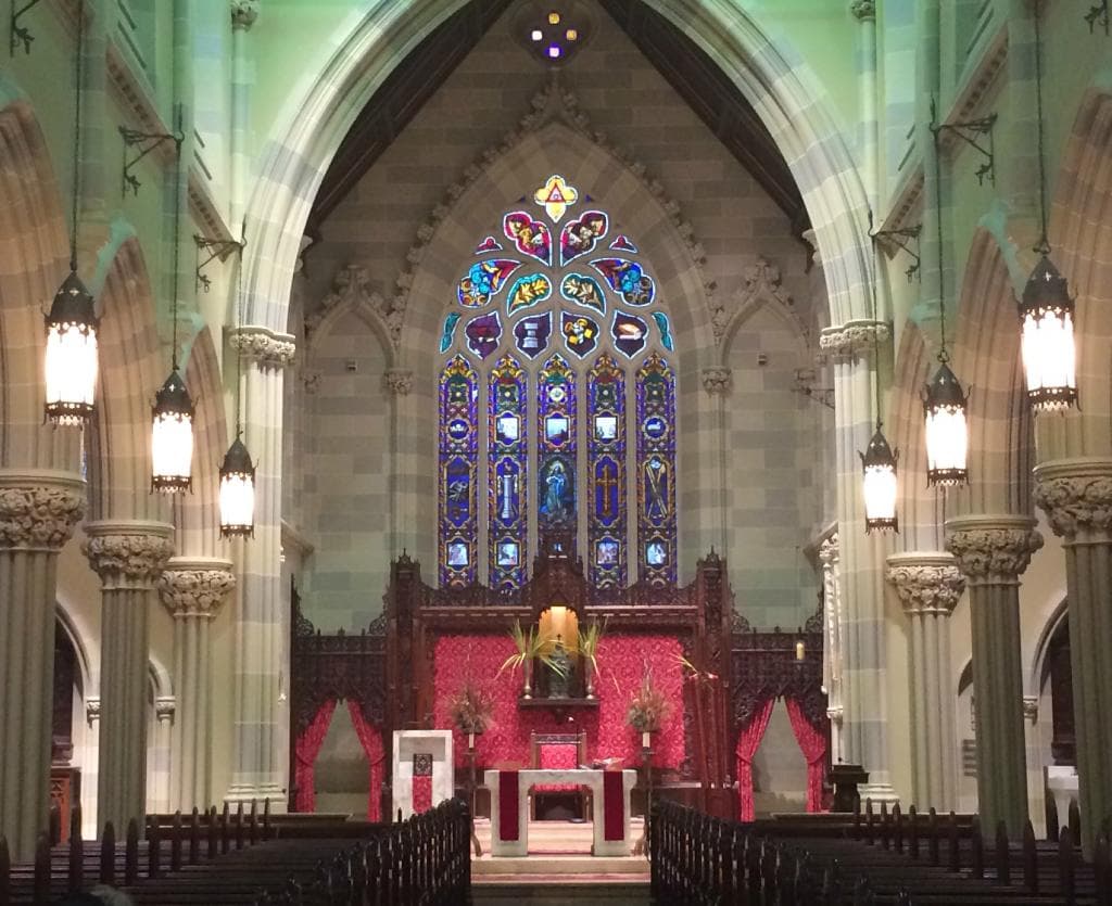 Interior of St. Marys Church, a National Historic Landmark