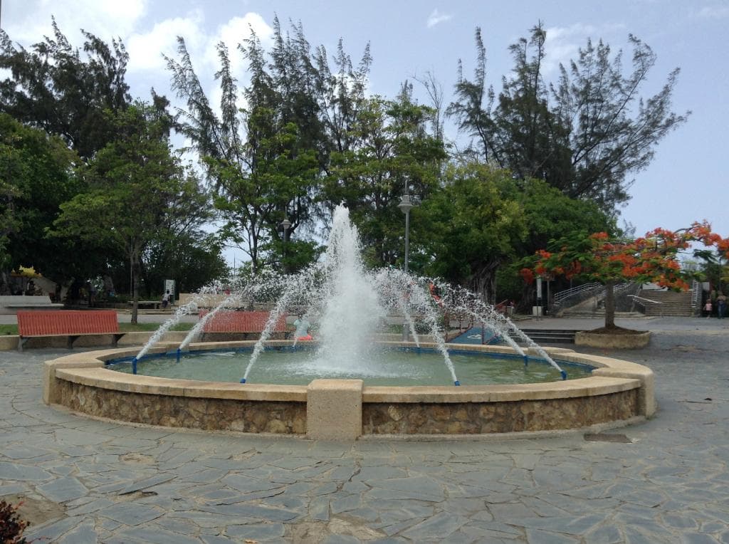 Fountain in the center of the park