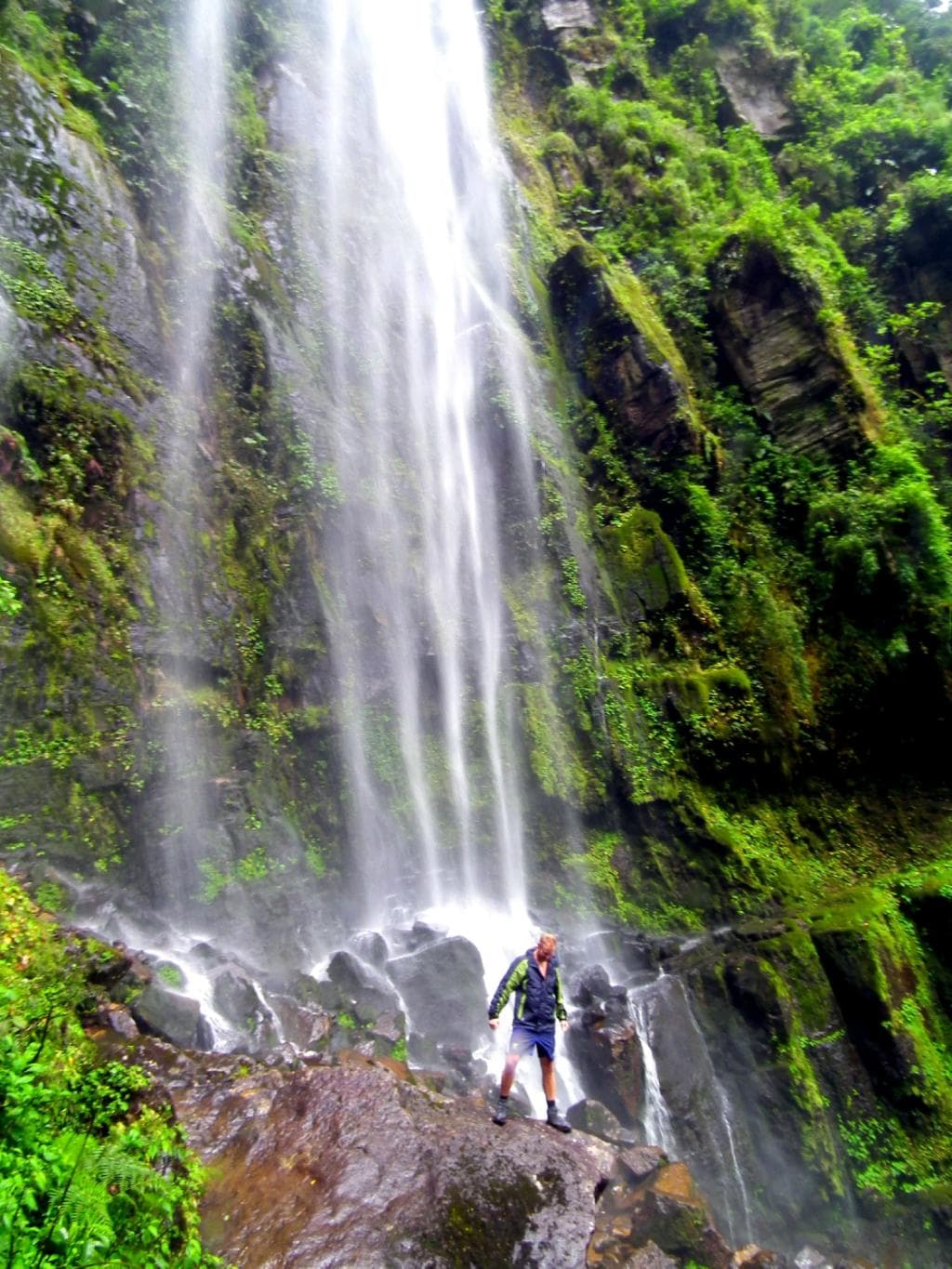 At the base of the falls