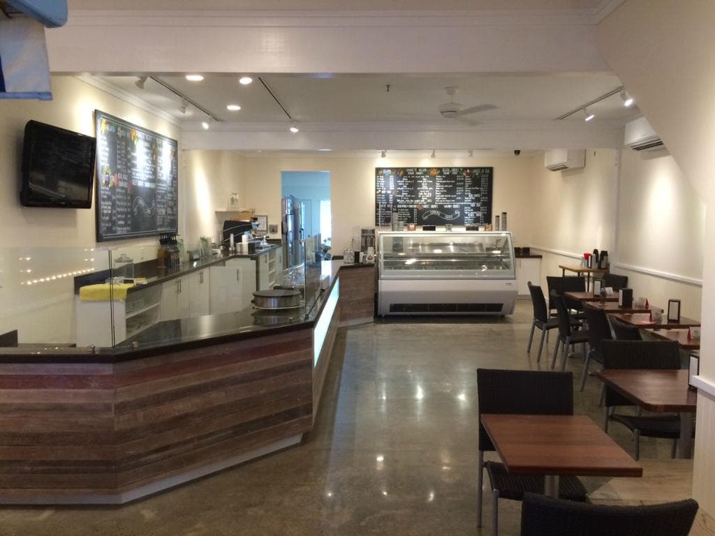 Large inside cafe with lots of air conditioned seating