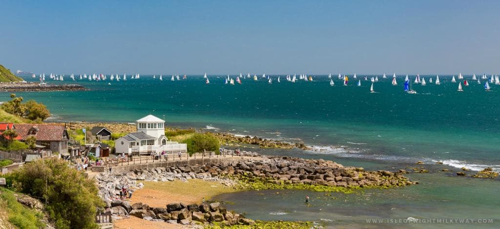 Steephill Cove during the Round The Island Race 2015 Photo by www.isleofwightmilkyway.com