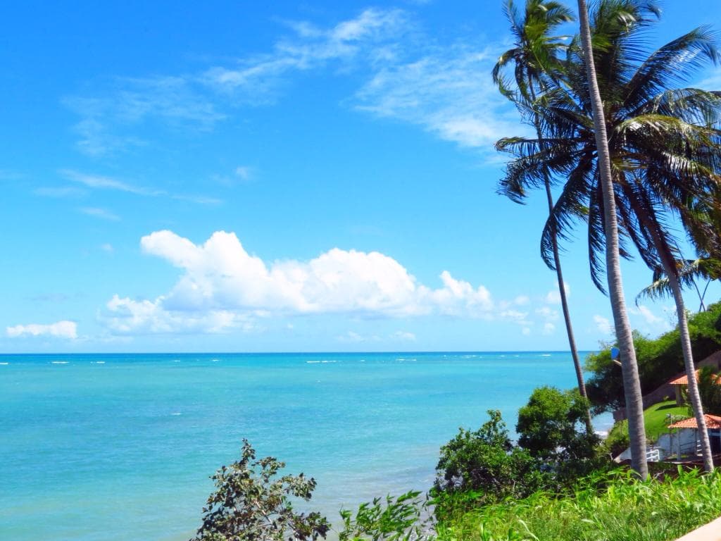 Mar ao longo da estrada de Japaratinga