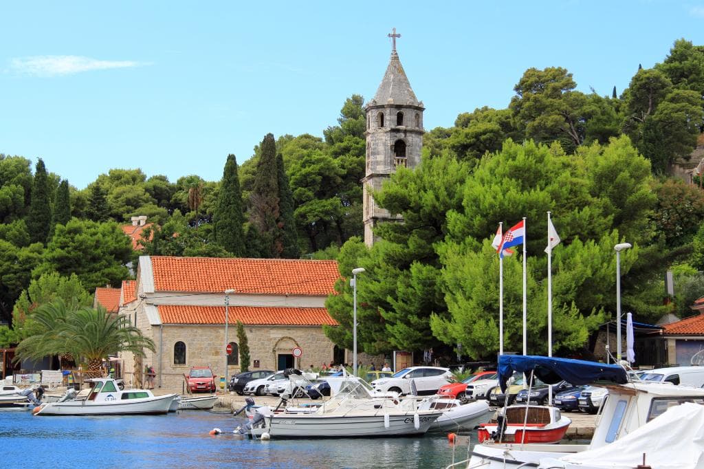 View of the church from the port