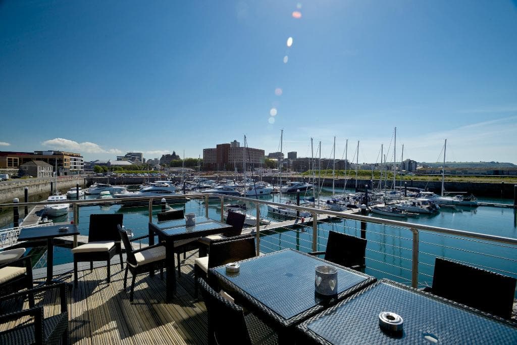 View from The Dock restaurant above King Point Marina