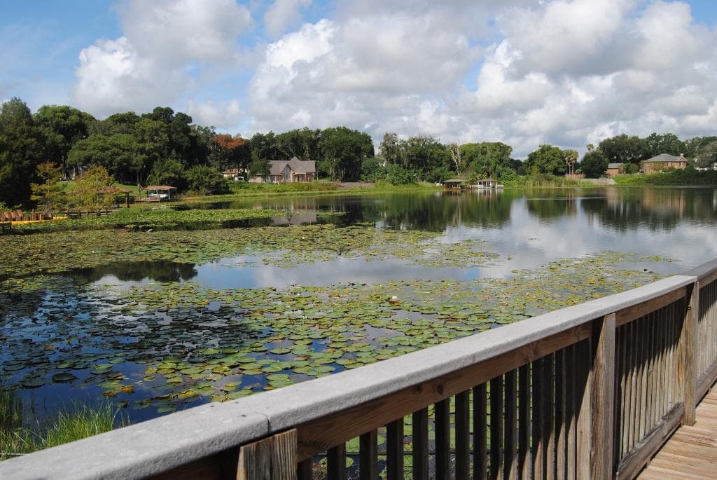 Veiw going out to lovely covered area on lake