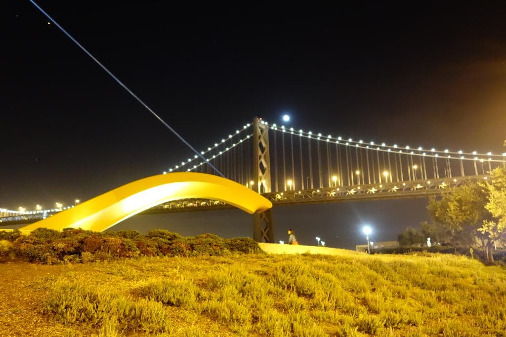 Bay Bridge w/ blood moon