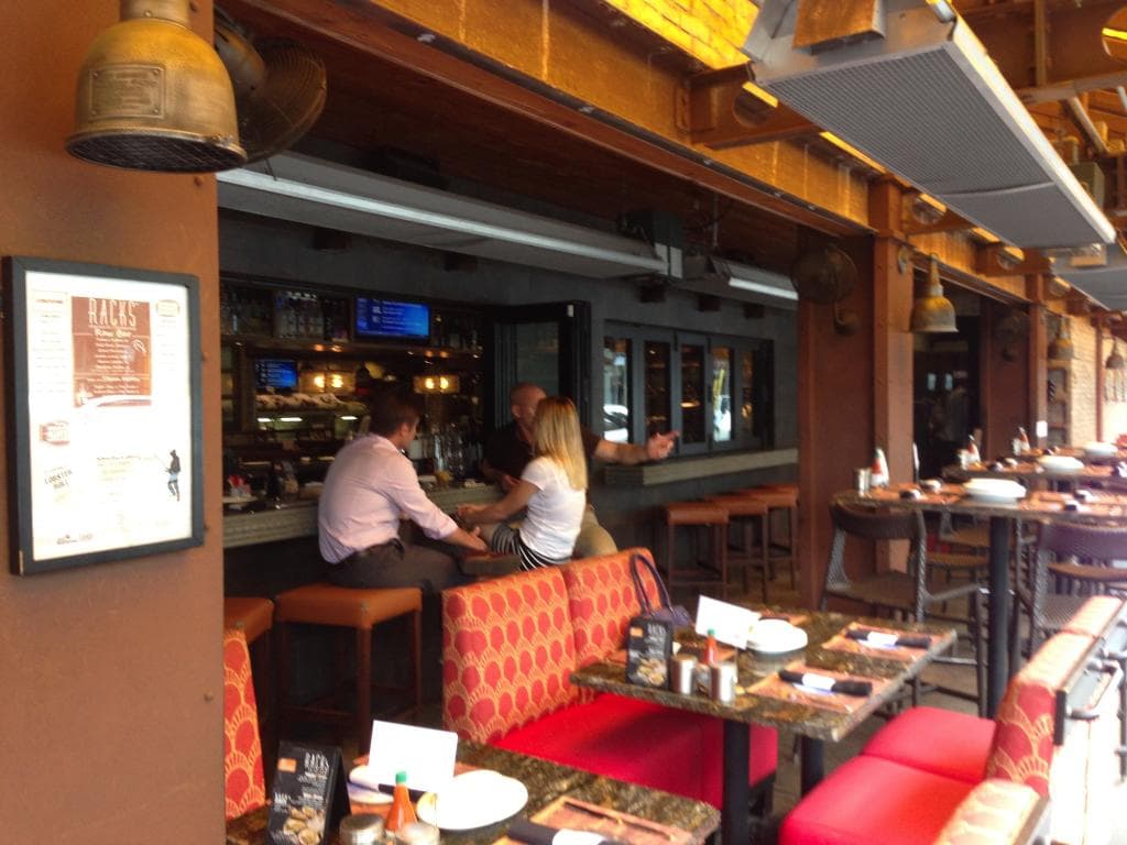 You can eat and drink outside.