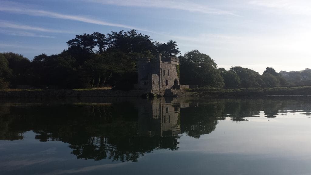 Radford Castle between Hooe Lake and Radford Lake