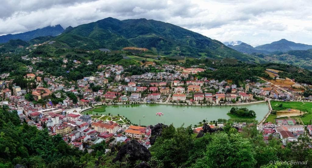 View of Sapa from the top of the Ham Rong mountain