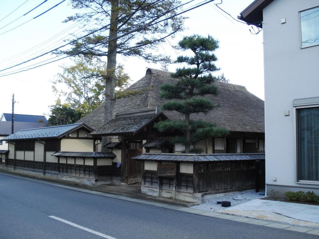 Street view.  Note the well-maintained thatched roof.