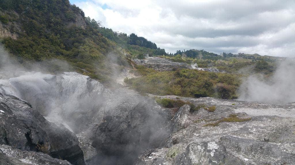 another area that has several steaming vents