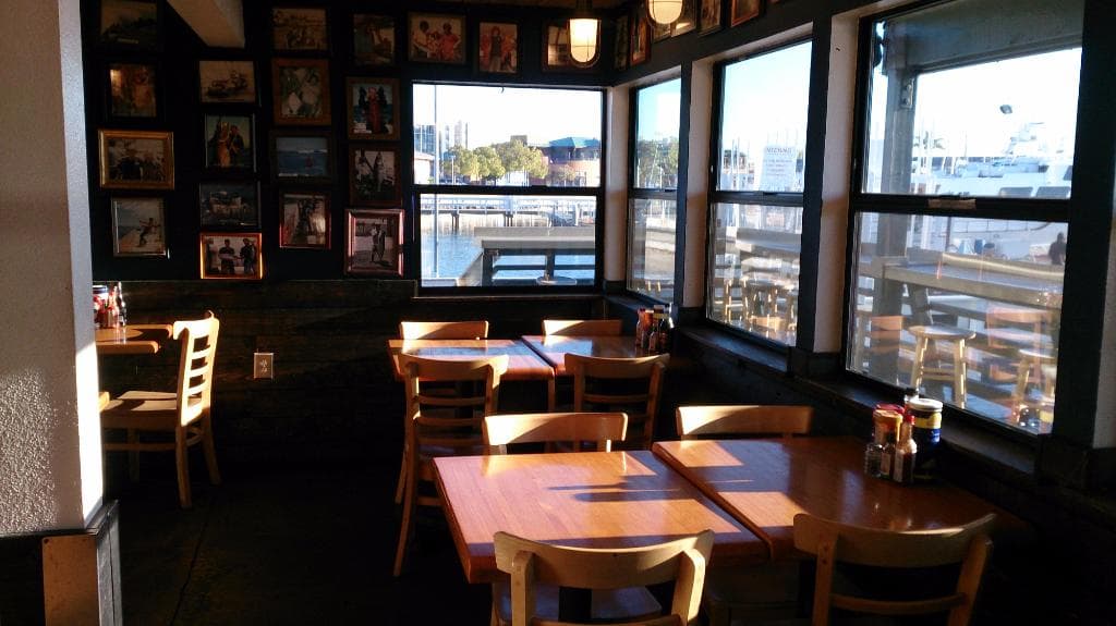 tables overlooking the Marina